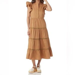 CROSBY by Mollie Burch Tan Midi Dress Medium